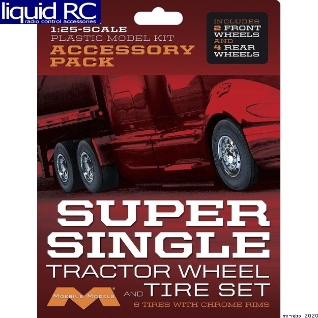 Moebius Models 1017 Super Single Tractor Wheel & Tire Set 1/25 Scale