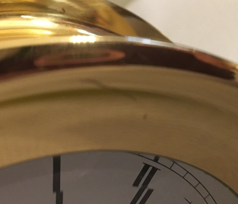 Vintage FCC Precision Quartz Brass Clock ~4.5" Diameter