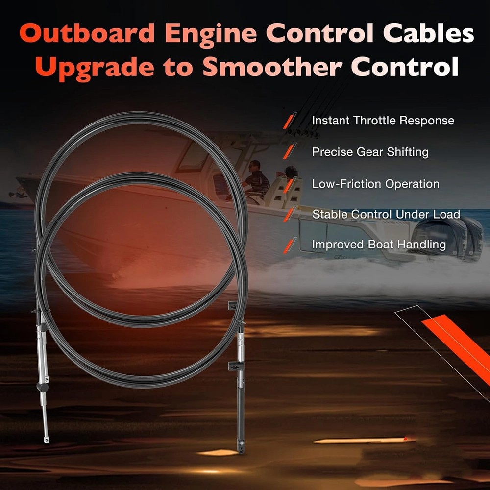 2X 16 FT Outboard Throttle Shift Cable GEN II For Mercury Mariner Mount Control