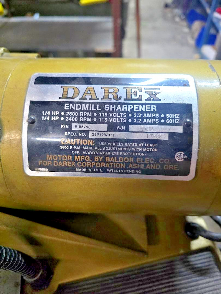 GREAT SHAPE USED DAREX ENDMILL SHARPENER E-85/90 NO COLLETS