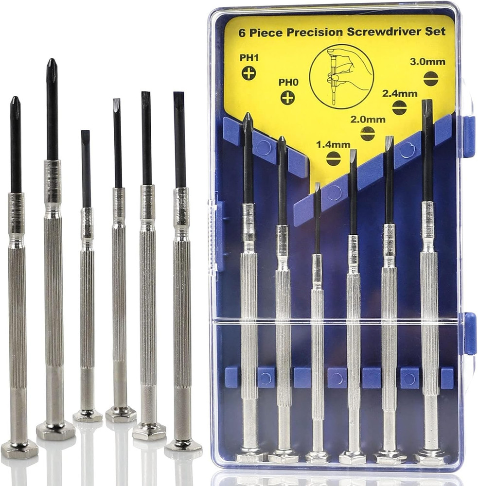 6 PCS Precision Screwdriver Sets, Eyeglass Repair Kit Screwdriver, Mini Black