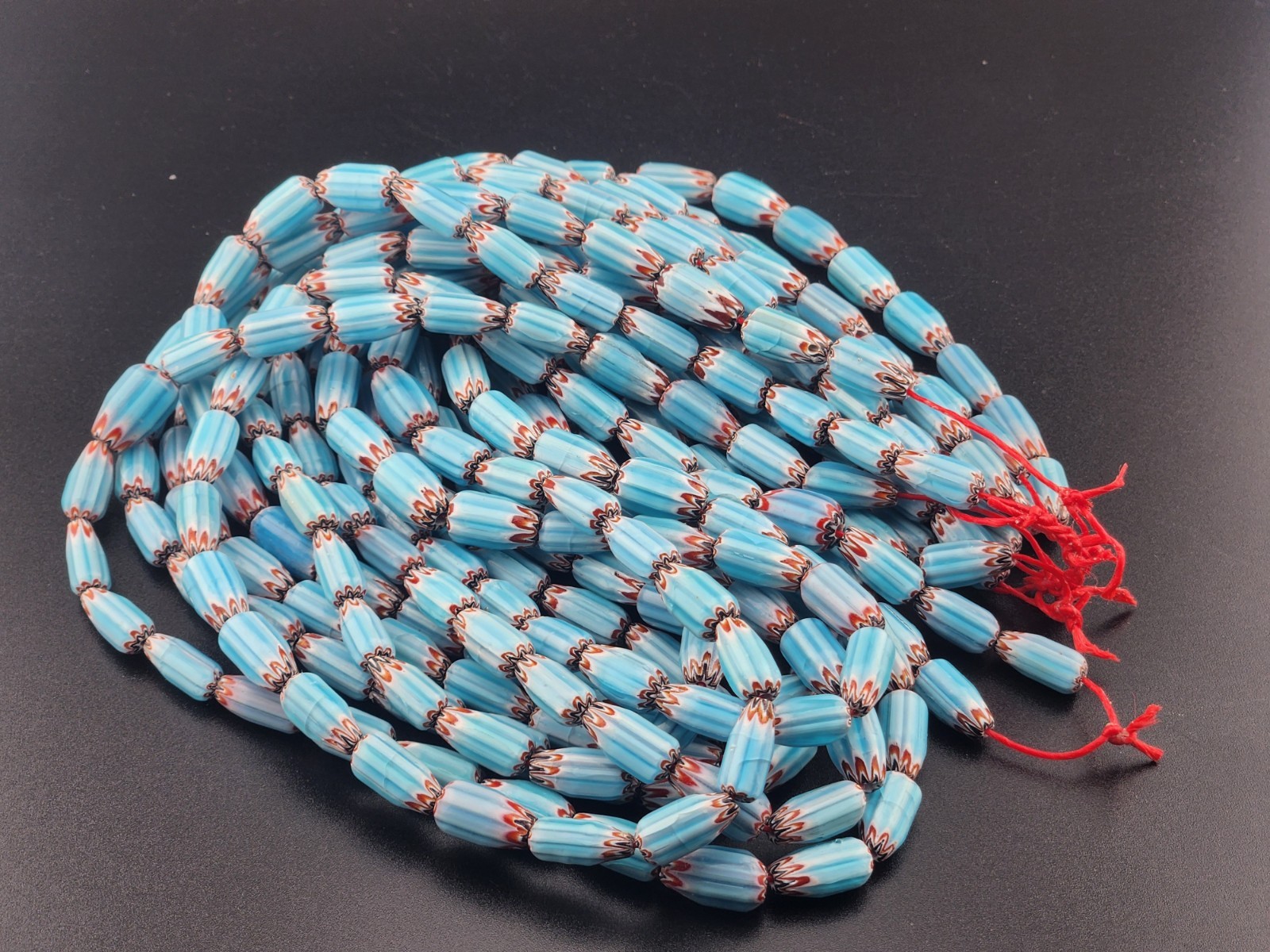 Vintage Venetian Style Chevron Trade Beads 7mm Beautiful Strings