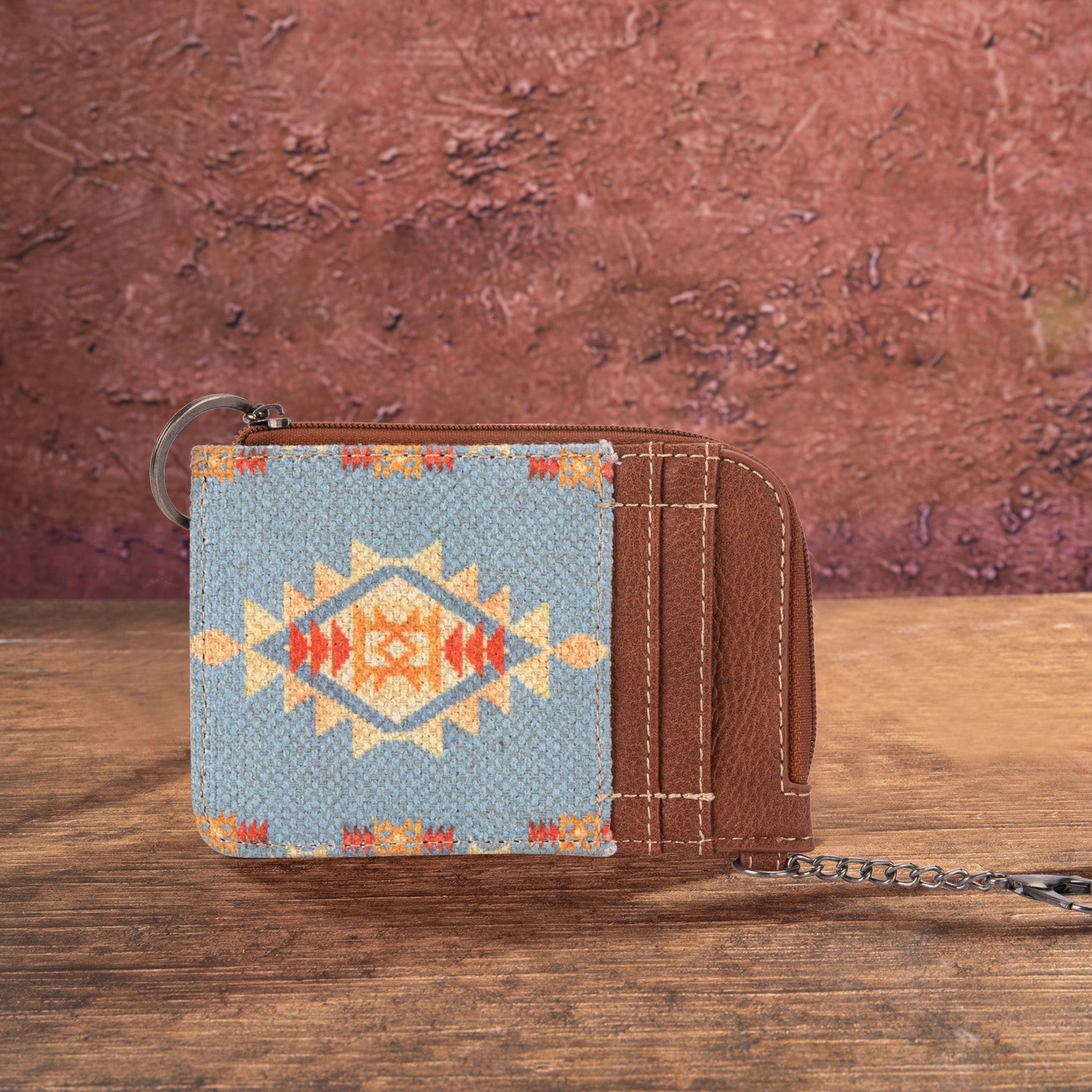 Wrangler Southwestern Mini Blue Card Case Wallet