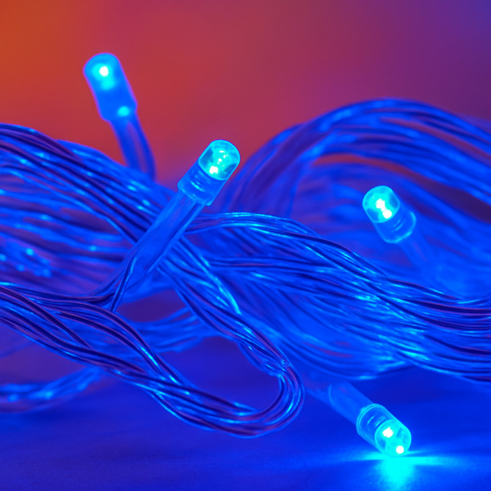 Elegani 4-Pack 100 LED String Lights with Flexible Clear Wire 33ft -Blue