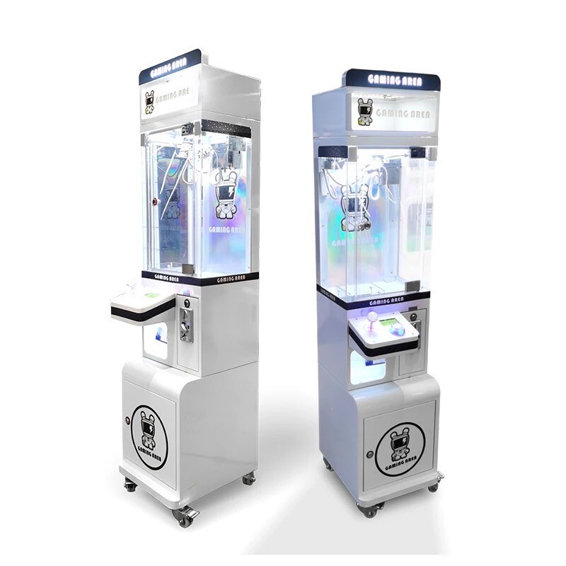 Claw Crane Mini Claw Machines Plush Toy Arcade Machine with Bill Acceptor White