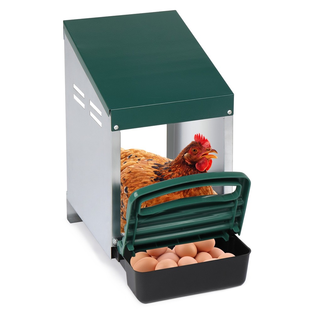 Chicken Nesting Boxes 1 Hole Metal Chicken Egg Laying Box Rollout Egg Collection