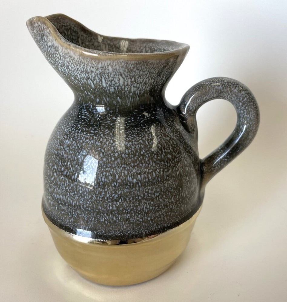 GRAY AND GOLD PITCHER AND CARAFE