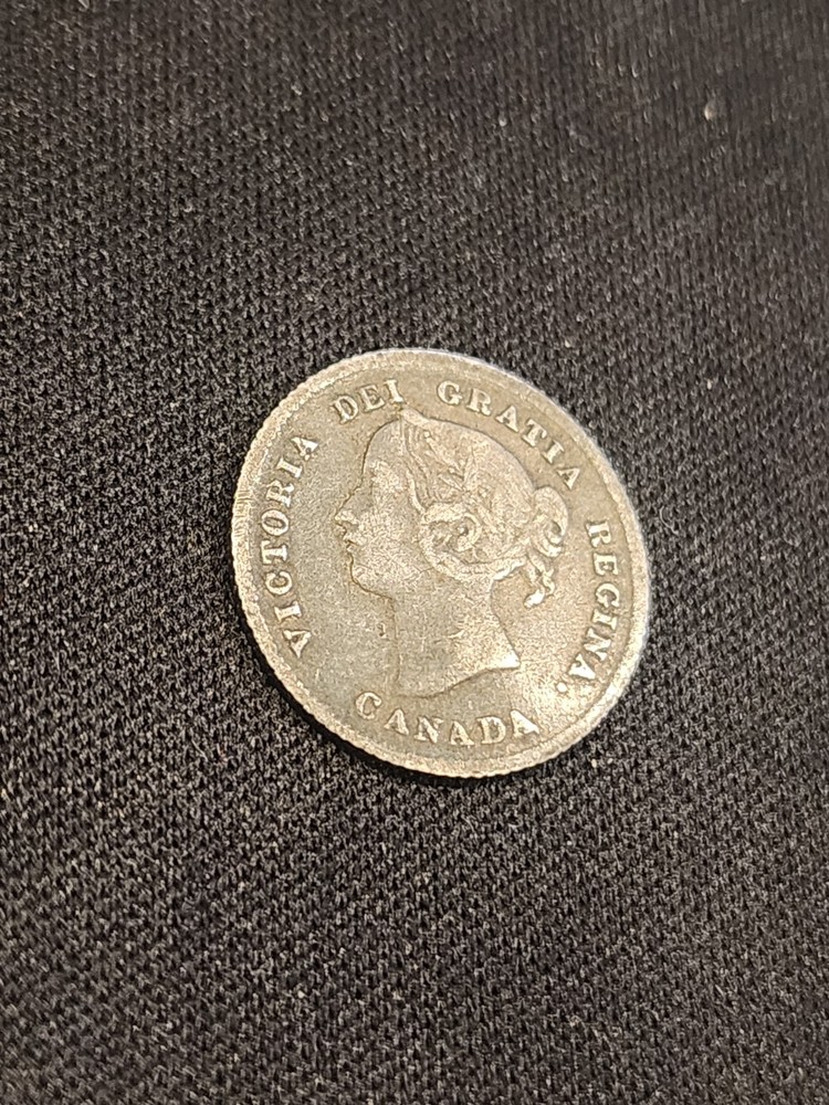 1874H Canada 5 Cents Plain 4 Silver Coin