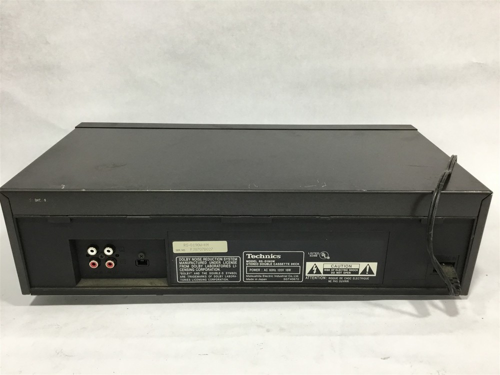 Technics RS-D190W Dual Cassette Deck Player Dolby System Recording- TESTED