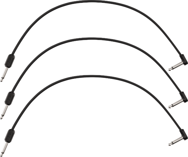 Fender Blockchain 16" Pedal Patch Cables, 3-pack, Straight/Angled