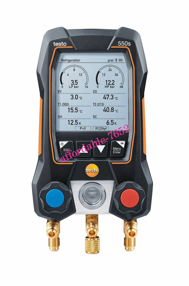 Testo 550s Digital Manifold Kit Fixed Cable Clamp Temperature Probes DHL /FedEx