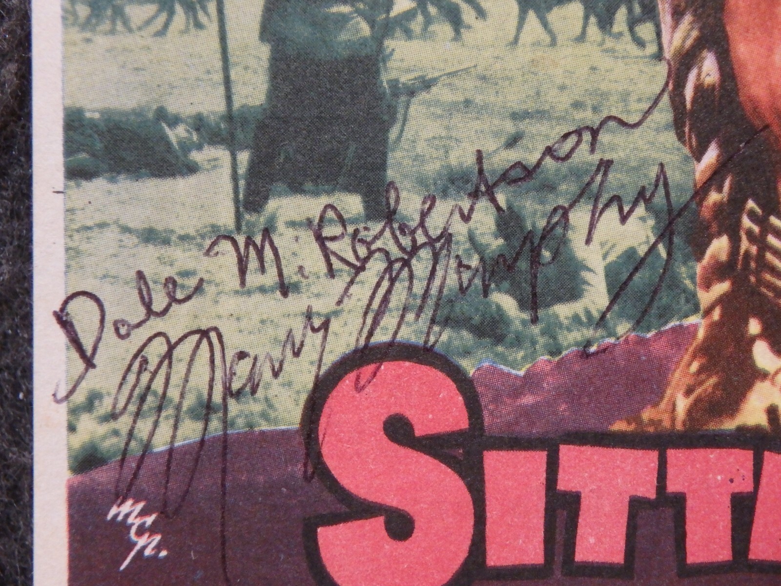 1954 SITTING BULL AUTOGRAPHED COWBOY DALE ROBERTSON & MARY MURPHY MOVIE HERALD