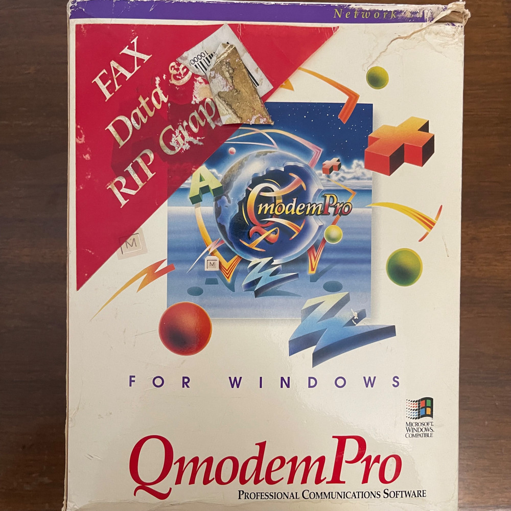 Vintage QmodemPro for Windows Network Edition MSI BBS 3.5" Floppy Software NOS
