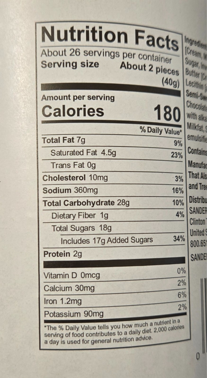 2 X Sanders Dark Chocolate Sea Salt Caramels 36 oz