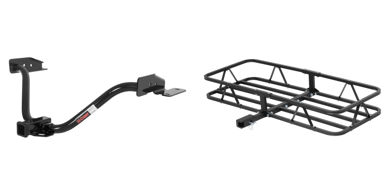 Trailer Hitch Receiver w/ Cargo Carrier Basket Fixed 500 lbs CURT Class 3 #13529