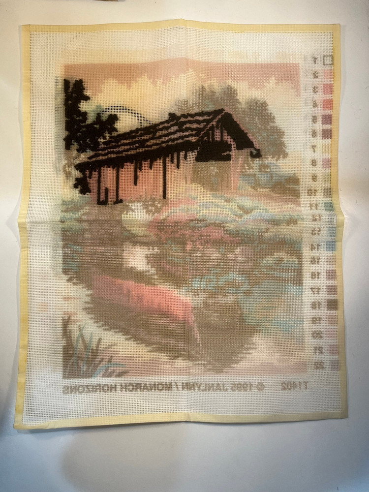 Monarch Horizons Needlepoint Kit #T1402 "Summer Bridge" - Started