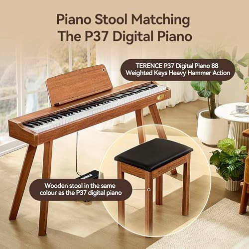 Piano Bench,Solid Keyboard Stool with Comfortable and Practical bench Wood