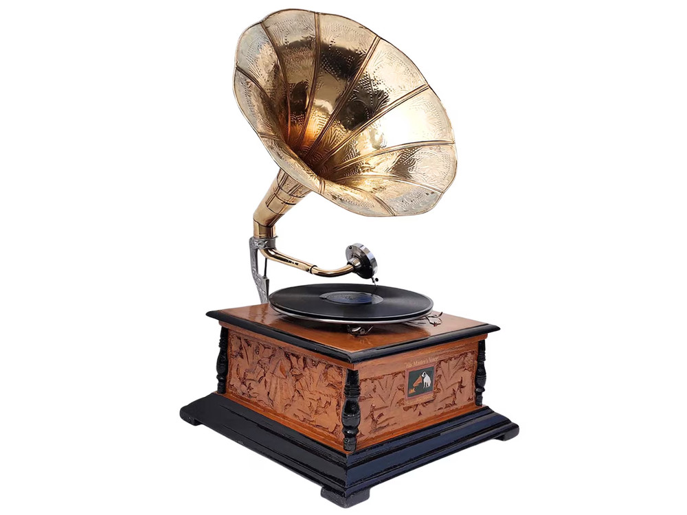 HMV Gramophone Fully Functional Working Phonograph, win-up record player