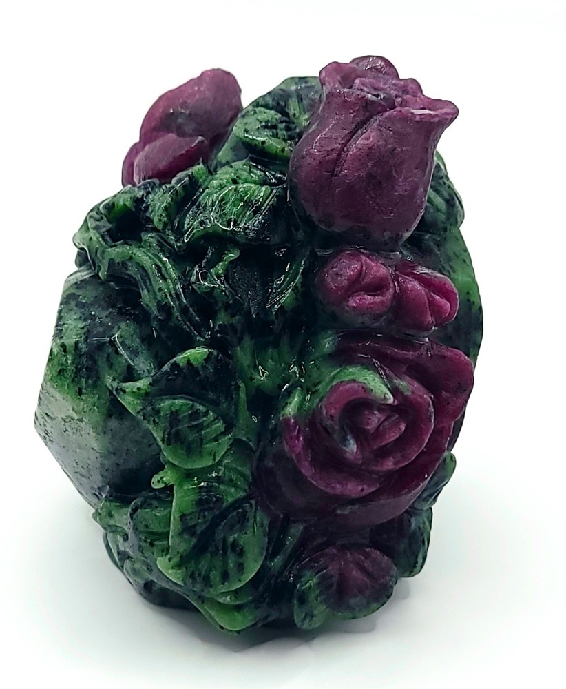 Ruby Zoisite Roses Carving- UV Reactive- WYSIWYG