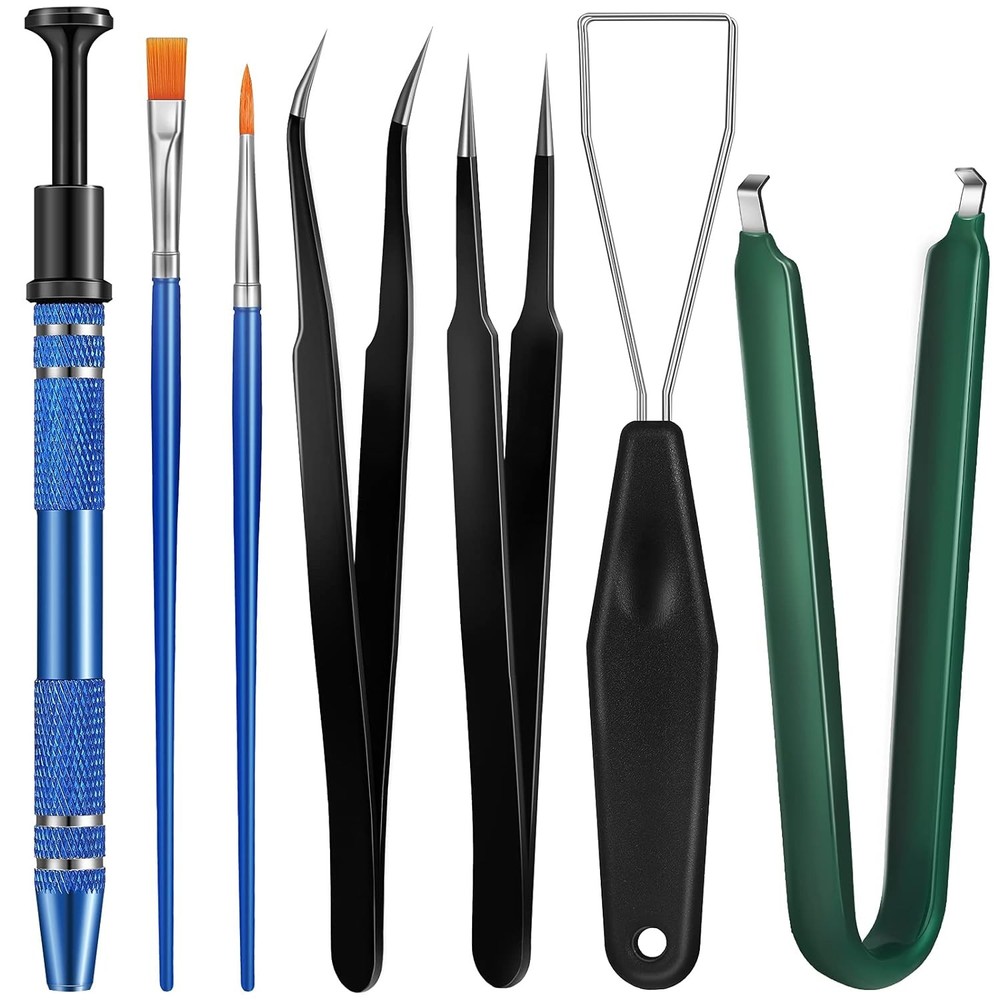 9pcs Keyboard Lube Kit Switch Puller Keycap Remover Tweezers Brush Tools Set