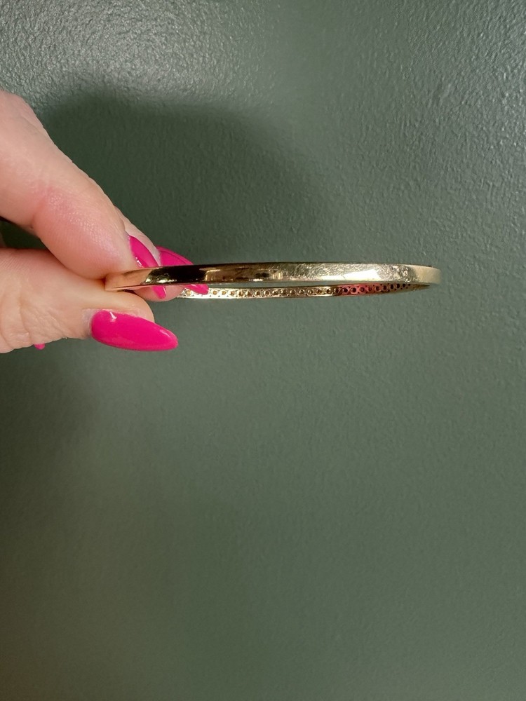 14k Gold Plain Hinged Bangle