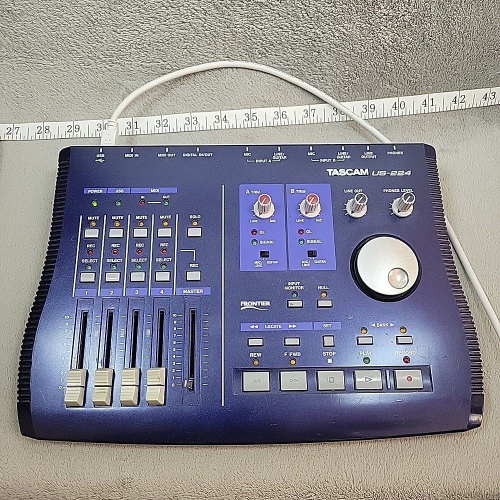 Tascam US-224 USB Audio/MIDI Interface Control Surface Missing Knob w/ USB Cable