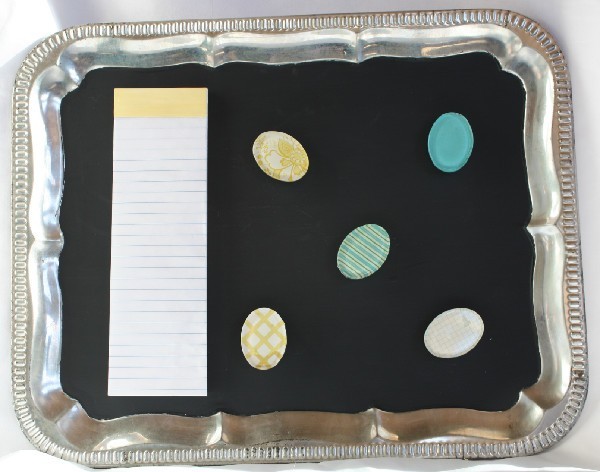 Repurposed Message Center Chalkboard Includes Magnets & Magnetic Notepad
