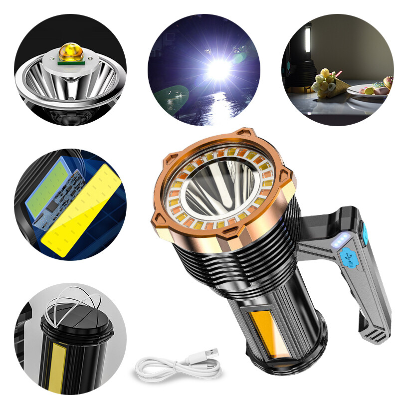 Most Powerful 12000000LM LED Flashlight Super Bright Torch Lamp USB Rechargeable