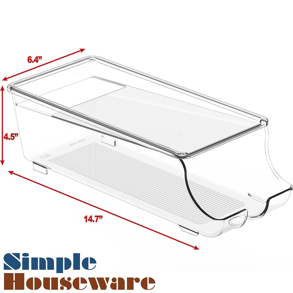 2-Tier Automatic Rolling Pop Can Organizer Storage Container Dispenser, 2 Pack