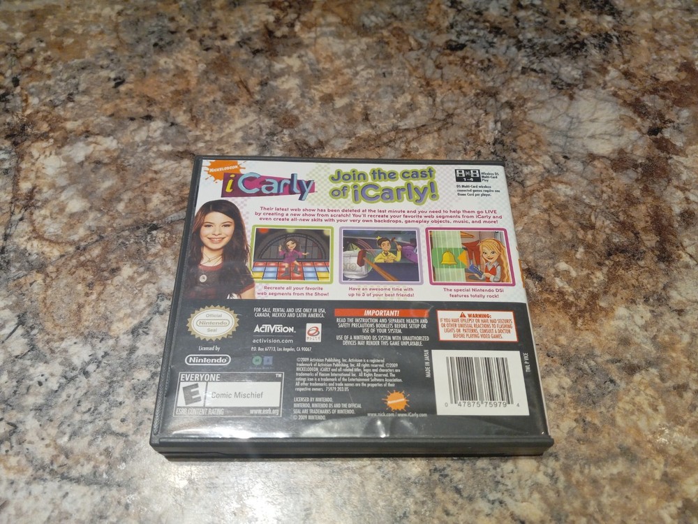 iCarly Nintendo DS Authentic Case / Box With Manual NO GAME