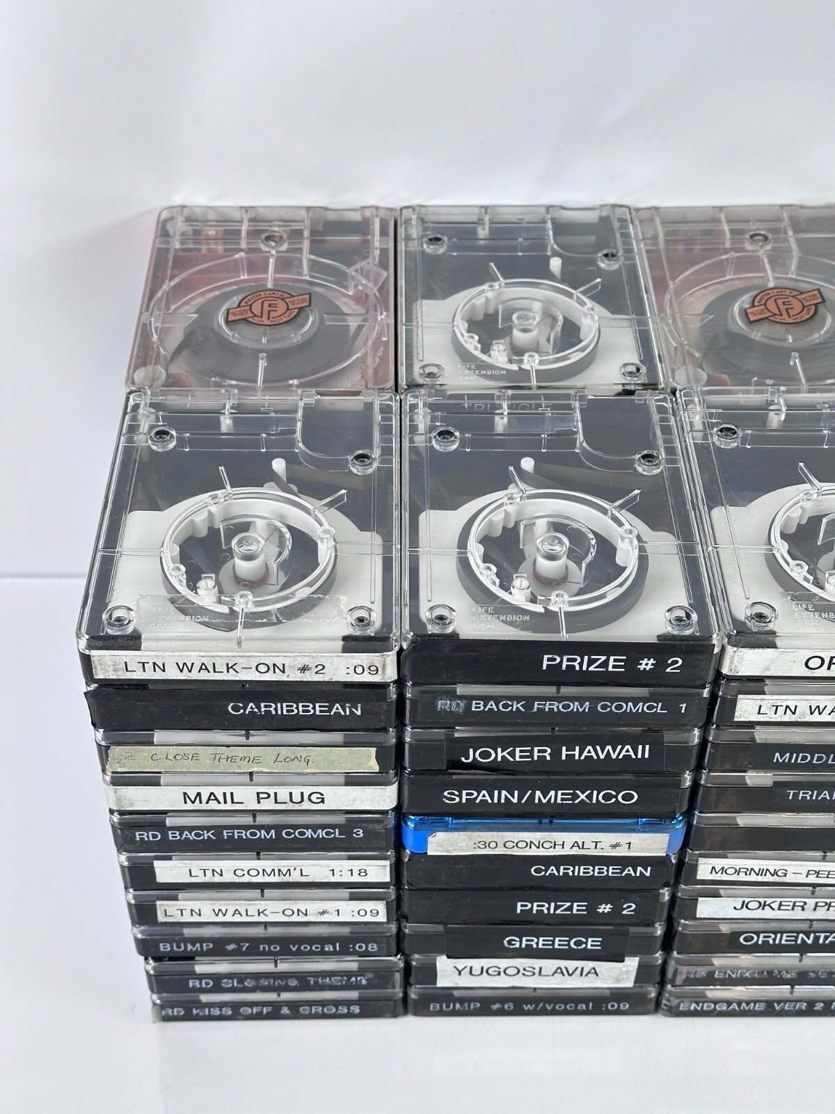 Lot of 80 Broadcast NAB Tape AA Cartridges 3M, Fidelipac, Audiopak, Scotchcart