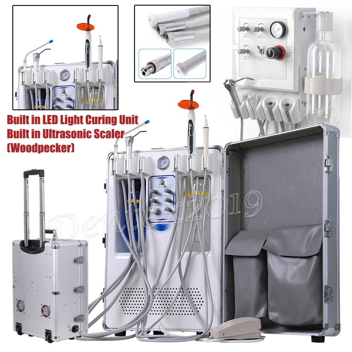 Portable Dental Unit with Air Compressor Scaler Light Curing/Dental Turbine Unit