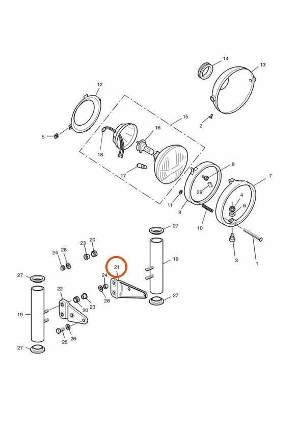 Triumph T2700375 - Left Hand Headlight and Indicator Bracket