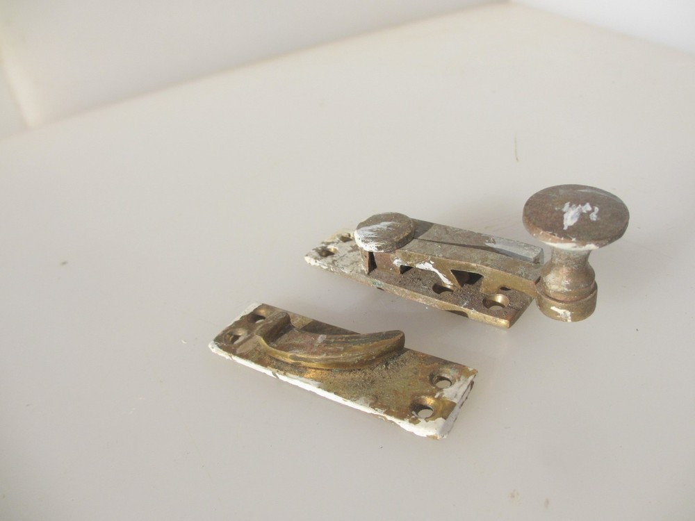 Vintage Brass Sash Window Latch Lock Fastener Catch Old Handle