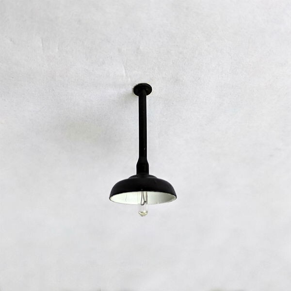 O-Scale Model Train Building/Depot/Station Ceiling Lamp/Light Black NEW