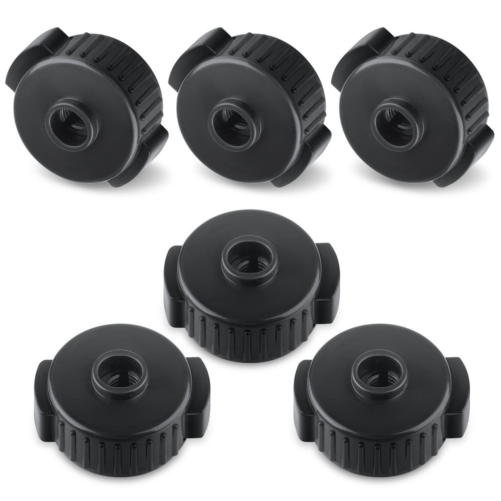 6pcs Quick Release Cymbal Nuts, 8mm Mate Nut Black Plastic