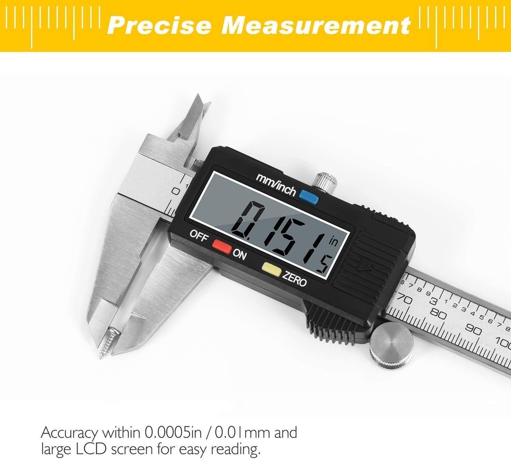 Waterproof Digital Caliper - High Precision Measuring Tool with LCD Display
