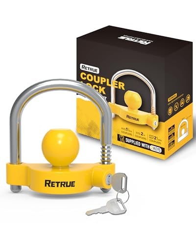 Universal Coupler Lock Trailer Locks Ball Hitch Trailer 1 Pack Bright Yellow