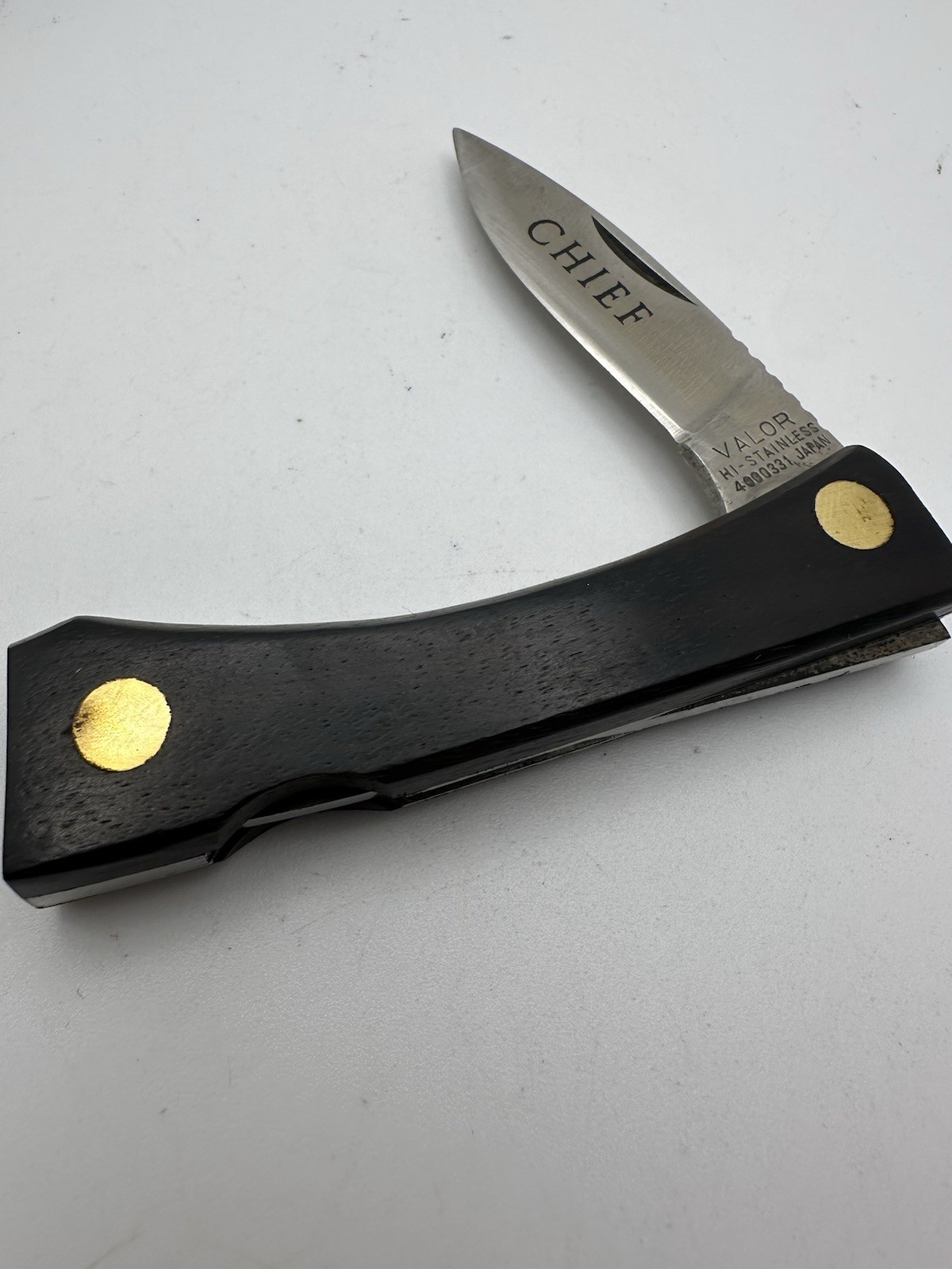 One Dozen Vintage Pocket Knife VALOR CHIEF KNIFE Japan Ebony Handle Model 331