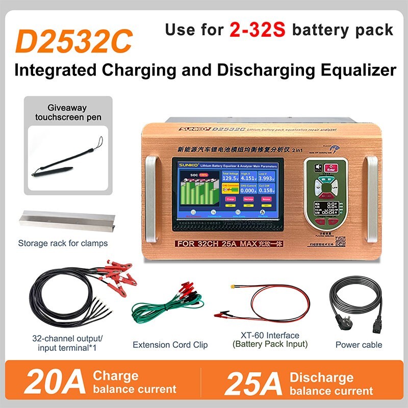D2532C New Energy Vehicle Equalizer Repair Analyzer with Charging Function