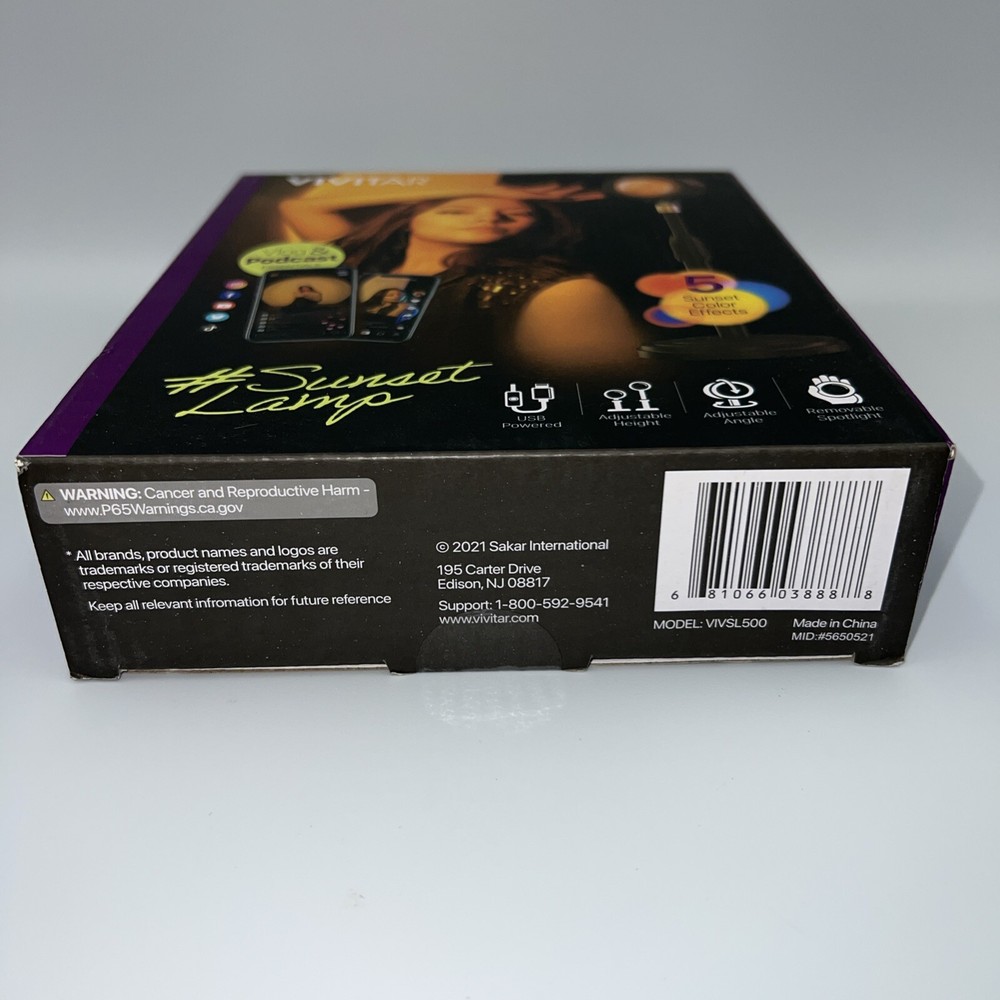 Vivitar Sunset Projector LED Light USB Sunset Lamp Projector Adjustable Angle