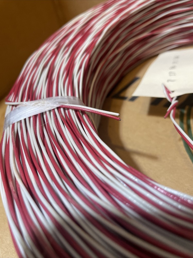 ALPHADUCT JUMPER WIRE #22 1000 ft RED & WHITE NYLON JACKETED