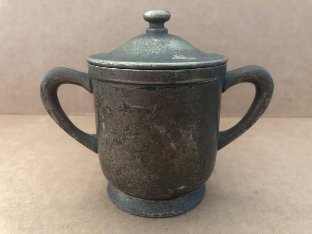 Vintage THORNER BROS 18% Nickel Silver Handled Sugar Bowl w/ Lid