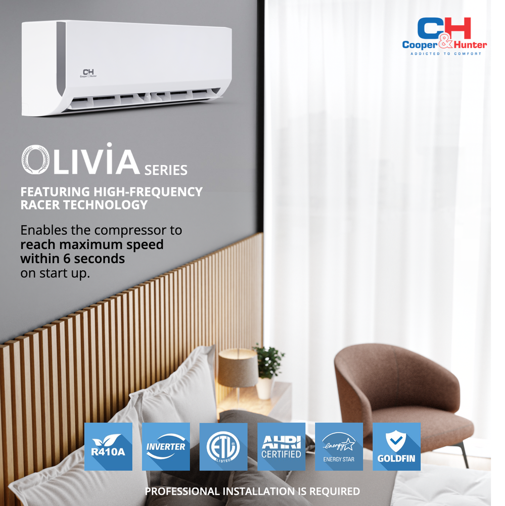 12000 BTU High Efficiency Hyper Series Mini Split Heat Pump WiFi Air Conditioner