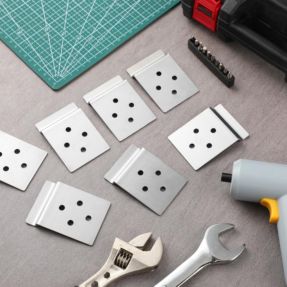 10 PCS Slatwall Metal Plate Mount Backplate Mounting Adapter Silver Bracket