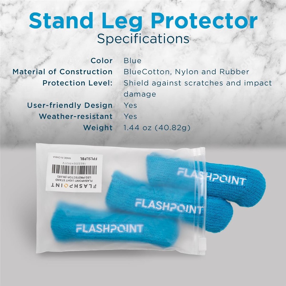 Flashpoint Light Stand Leg Protector, Blue, 3-Pack