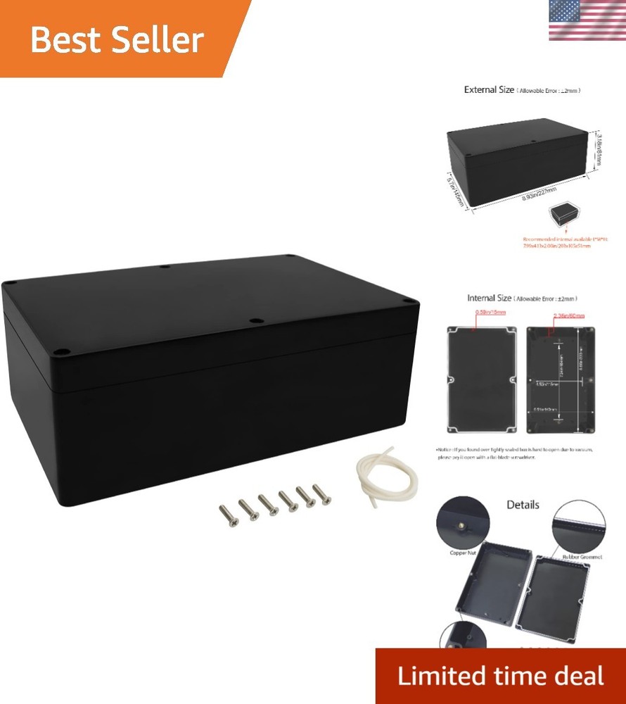 Waterproof Project Box - Compact ABS Junction Box for Electronics 8.9"x5.7"