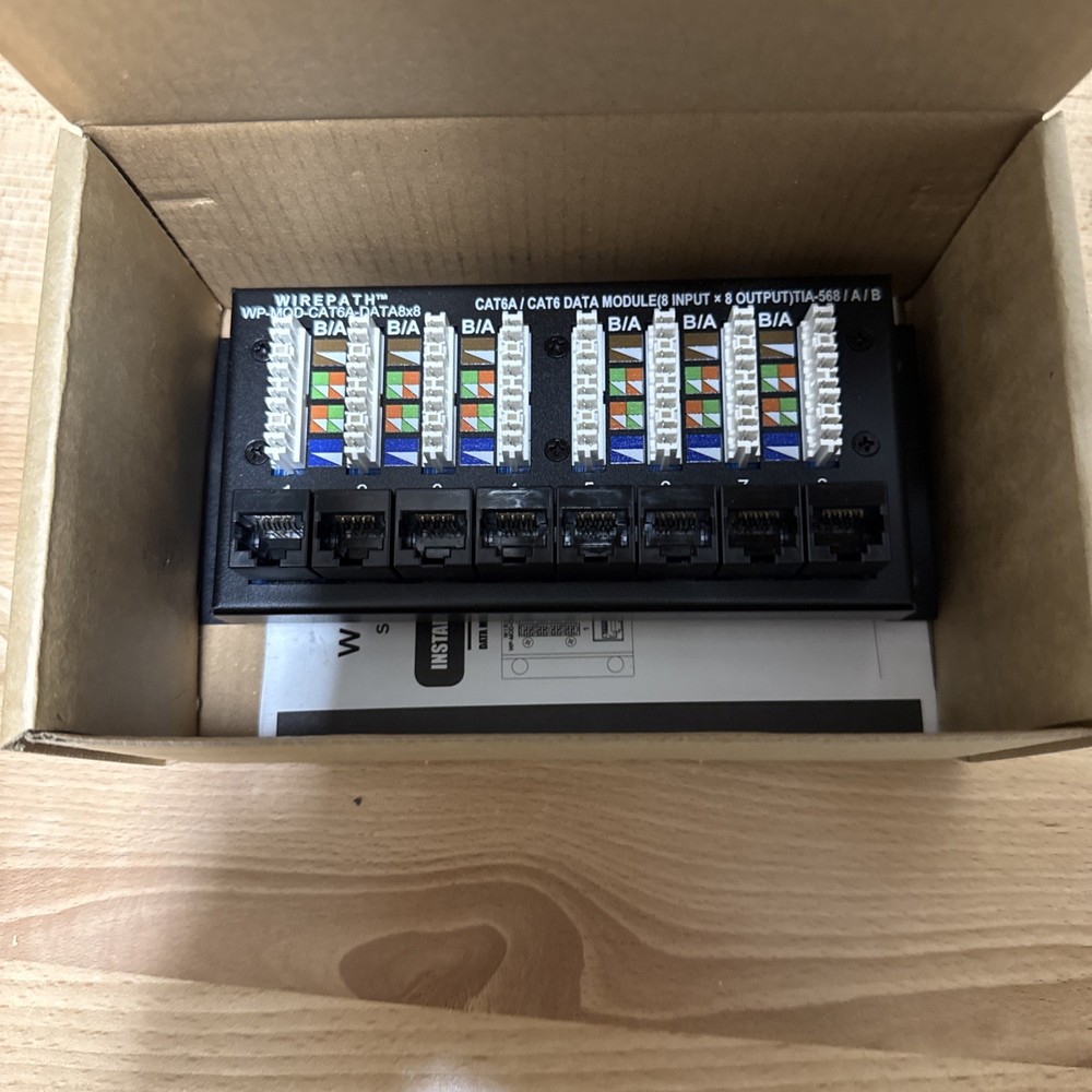 Wirepath Data Patch Module WP-MOD-CAT6A-DATA8x8, 110 punchdown to RJ45