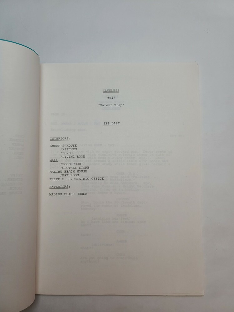 CLUELESS / Adam Hamburger 1998 TV Script, Stacey Dash "Parent Trap"