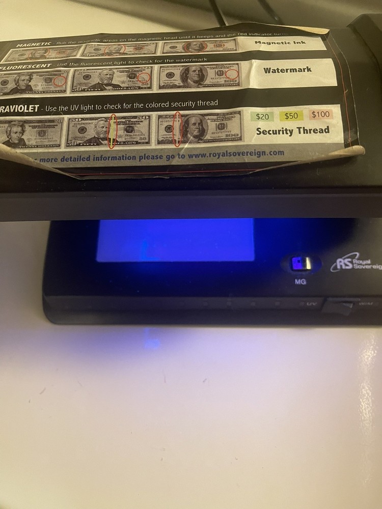 Royal Sovereign Countertop Counterfeit Detector Tested Working